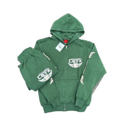 Corteiz Gasolina Dark Green Zip-Up Tracksuit