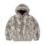Corteiz Hooded Fur Jacket in Multi