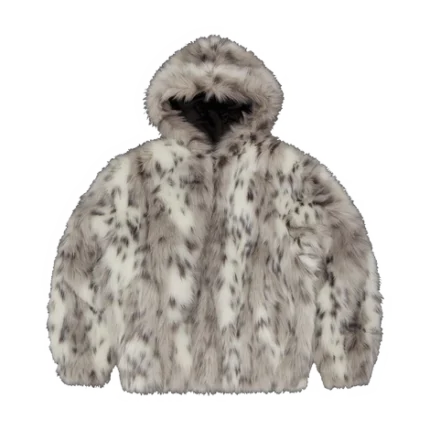 Corteiz Hooded Fur Jacket in Multi