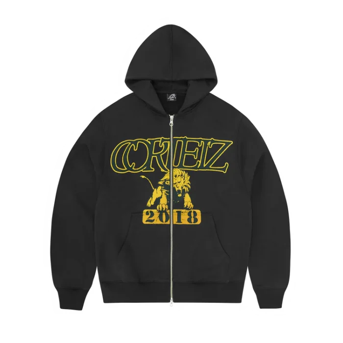 LION VARSITY ZIP HOODIE BLACK