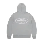 Corteiz Puff Print Zip Hoodie Grey