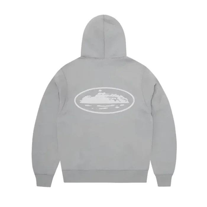 Corteiz Puff Print Zip Hoodie Grey