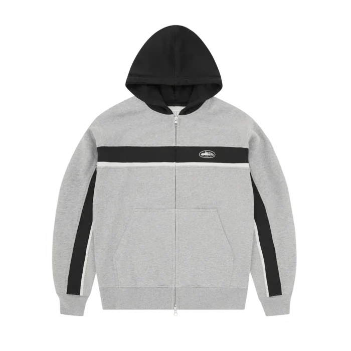 Corteiz Ribbed Sporteiz Zip Hoodie HEATHER GREY