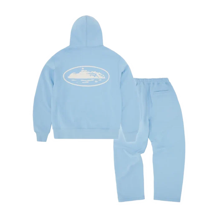 Corteiz Island Puff Print Tracksuit Baby Blue
