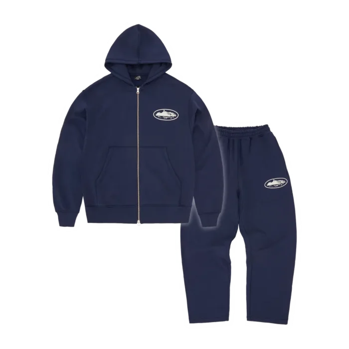 Corteiz Island Puff Print Tracksuit Navy