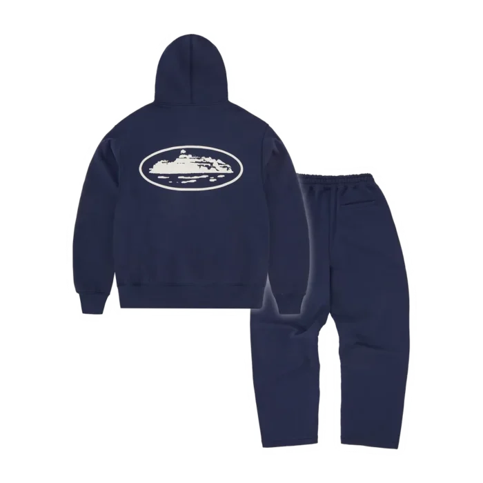 Corteiz Island Puff Print Tracksuit Navy
