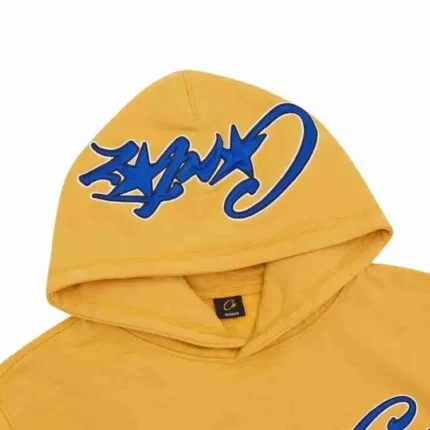 Corteiz Satin C Star Appliqué Hoodie ‘Mustard’