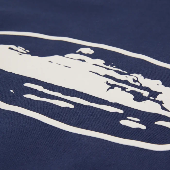 Island Puff Print Corteiz Zip Hoodie NAVY